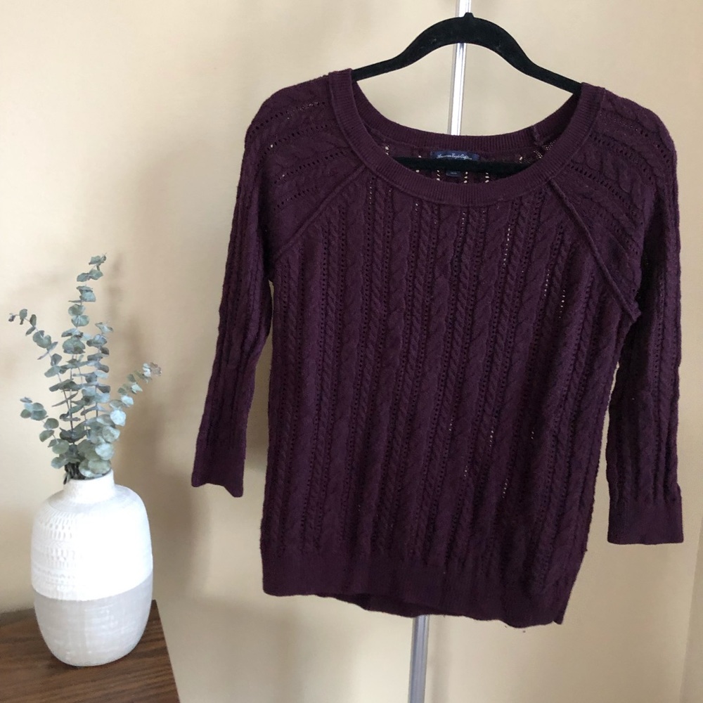 American Eagle Cranberry Sweater